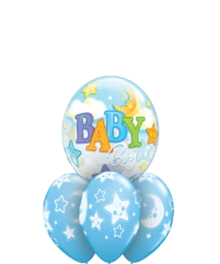 Funtastic Balloon Creations Baby Boy Bubble Bouquet (1 Bubble, 3 Latex)