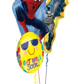 Funtastic Balloon Creations Spidey & Batman Get Well Bouquet (3 Foils)
