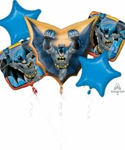 Funtastic Balloon Creations Birthday Batman Bouquet Kit (5 Mylar Balloons)