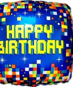 Funtastic Balloon Creations Happy Birthday Pixels Single Foils