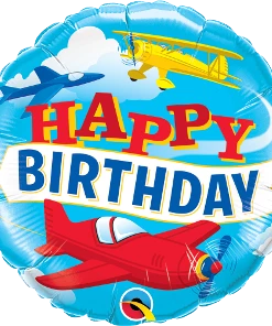 Funtastic Balloon Creations Single Foils Happy Birthday Airplanes