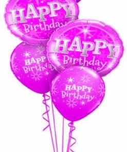 Funtastic Balloon Creations Pink Sparkle Birthday (2 Foil, 3 Latex)