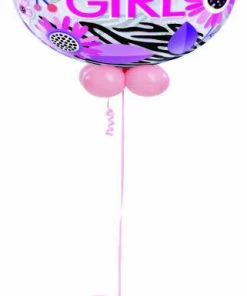 Funtastic Balloon Creations Birthday Pink Zebra Bubble (1 Bubble, 12 Latex)
