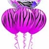 Funtastic Balloon Creations Birthday Pink Zebra Bubble Bouquet (1 Bubble, 3 Latex)