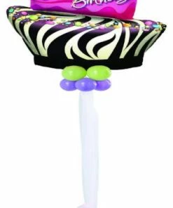 Funtastic Balloon Creations Birthday Zebra Cake Giant Microfoil (1 Giant Foil, 20 Latex)