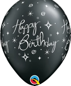 Funtastic Balloon Creations 11" Birthday Elegant Sparkles & Swirls Round Latex Balloons