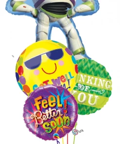 Funtastic Balloon Creations Buzz Lightyear Get Well Bouquet (4 Foils)