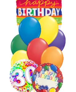 Funtastic Balloon Creations Personalized Name & Age Birthday Cake Bouquet (3 Foils, 9 Latex)