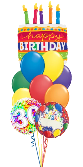 Funtastic Balloon Creations Personalized Name & Age Birthday Cake Bouquet (3 Foils, 9 Latex) 3 Funtastic Balloon Creations Personalized Name & Age Birthday Cake Bouquet (3 Foils, 9 Latex)