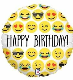 Funtastic Balloon Creations Happy Birthday All Emoji Single Foils