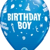 Funtastic Balloon Creations 11" Birthday Boy Round Latex Balloons Single Latex Balloons