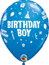 Funtastic Balloon Creations 11" Birthday Boy Round Latex Balloons Single Latex Balloons
