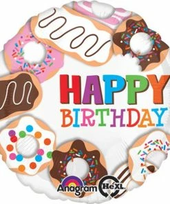 Funtastic Balloon Creations Single Foils Happy Birthday Doughnuts