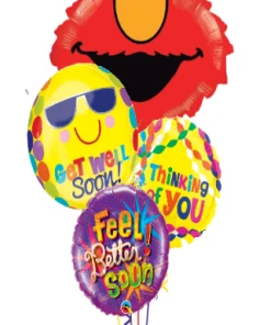 Funtastic Balloon Creations Elmo Get Well Soon Bouquet (4 Foils)