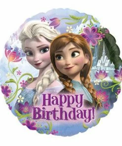 Funtastic Balloon Creations Single Foils Disney Elsa And Anna Frozen Happy Birthday