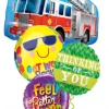 Funtastic Balloon Creations Firetruck Get Well Bouquet (4 Foils) 1 Funtastic Balloon Creations Firetruck Get Well Bouquet (4 Foils)