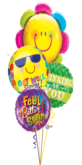 Funtastic Balloon Creations Flower Sun Get Well Bouquet (4 Foils) 3 Funtastic Balloon Creations Flower Sun Get Well Bouquet (4 Foils)