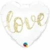 Funtastic Balloon Creations White With Gold LOVE Heart Single Foils
