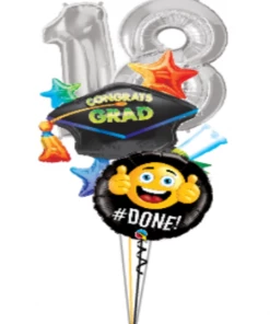 Funtastic Balloon Creations Class Of 21 Grad Cap Bouquet (Optional Personalization) (4 Foils) Congratulations