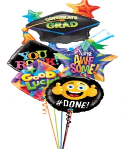 Funtastic Balloon Creations Grad Foils With Optional Personalization (5 Foils)