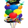 Funtastic Balloon Creations Grad Cap Graduation Bouquet (Personalization Optional) (3 Foils, 10 Latex)