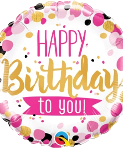 Funtastic Balloon Creations Happy Birthday To You Multi Color Dots Single Foils