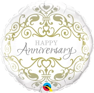 Funtastic Balloon Creations Single Foils Happy Anniversary Elegant 3 Funtastic Balloon Creations Single Foils Happy Anniversary Elegant