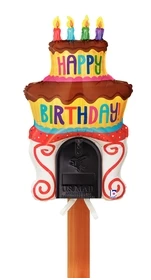 Funtastic Balloon Creations Single Foils Happy Birthday Cake Mailbox