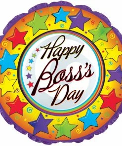 Funtastic Balloon Creations Happy Boss's Day Colorful Stars Single Foils