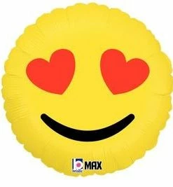 Funtastic Balloon Creations Single Foils Heart Eyes Emoji