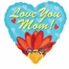 Funtastic Balloon Creations Heart Shaped "Love You Mom!" Single Foils