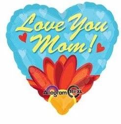 Funtastic Balloon Creations Heart Shaped "Love You Mom!" Single Foils