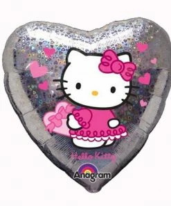Funtastic Balloon Creations Hello Kitty Holographic Heart Single Foils
