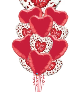 Funtastic Balloon Creations I Love You Glitter Bouquet (1 Large Foil, 11 Foil Hearts)