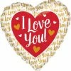 Funtastic Balloon Creations Gold And Red I Love You Heart Single Foils