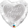 Funtastic Balloon Creations Just Married Heart Single Foils