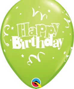 Funtastic Balloon Creations 11" Birthday Streamers & Stars Latex Balloons Single Latex Balloons