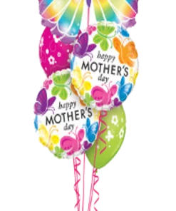 Funtastic Balloon Creations Mother's Day Butterfly Bouquet (1 Large Foil, 2 Foils, 2 Latex) Seasonal