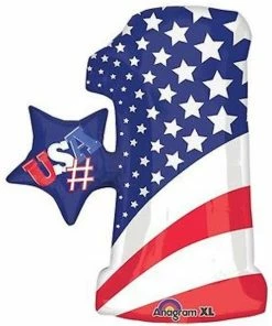 Funtastic Balloon Creations # 1 Patriotic American Flag Super Shape Single Foils