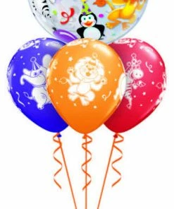 Funtastic Balloon Creations Big Birthday Circus Bouquet (1 Bubble, 3 Latex)
