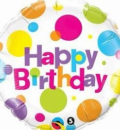 Funtastic Balloon Creations Happy Birthday Polka Dots Single Foils