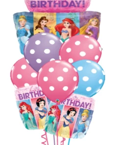 Funtastic Balloon Creations Princess Birthday 3 Tier Cake Bouquet