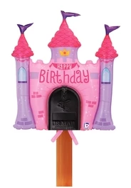 Funtastic Balloon Creations Single Foils Happy Birthday Princess Castle Mailbox