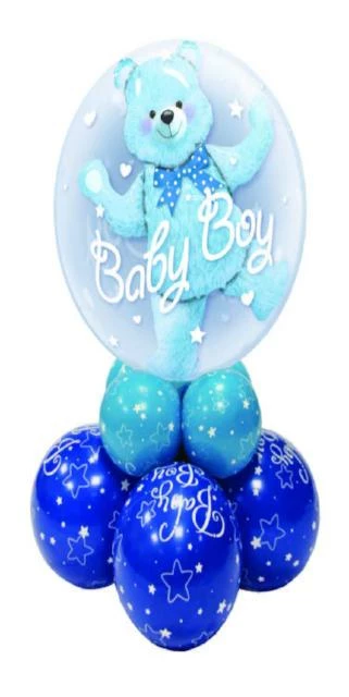 Funtastic Balloon Creations Baby Double Bubble Super Centerpiece Or Floor Display (1 Double Bubble, 8 Latex)