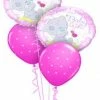 Funtastic Balloon Creations Baby Girl Bear And Dots Bouquet (2 Foil, 3 Latex)