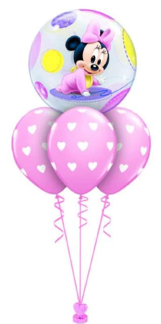 Funtastic Balloon Creations Baby Minnie Bouquet (1 Bubble, 3 Latex)