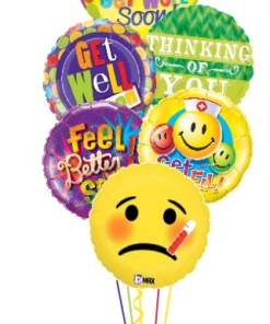 Funtastic Balloon Creations Expressions Get Well Bouquet (1 Orbz, 5 Foils)