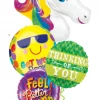 Funtastic Balloon Creations Rainbow Unicorn Get Well Bouquet (4 Foils)