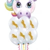 Funtastic Balloon Creations Unicorn Birthday Bouquet (6 Latex, 1 Large Foil)