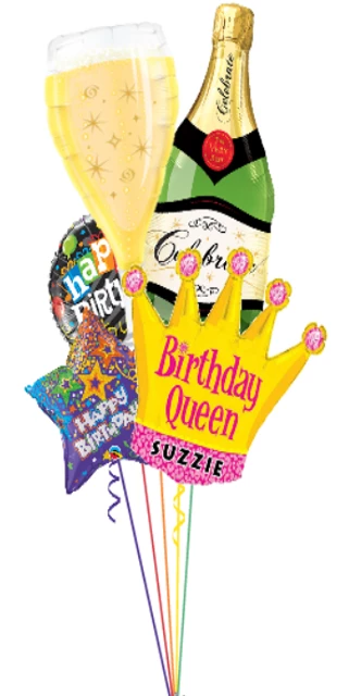 Funtastic Balloon Creations Personalized Birthday Queen Bouquet (5 Foil Balloons) 3 Funtastic Balloon Creations Personalized Birthday Queen Bouquet (5 Foil Balloons)